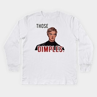 Those dimples | Aaron Warner Shatter me series Tahereh Mafi Kids Long Sleeve T-Shirt